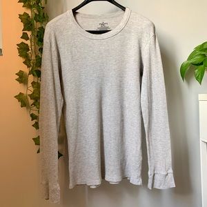 Mountain Ridge Waffle Knit Grey Long Sleeve Top
